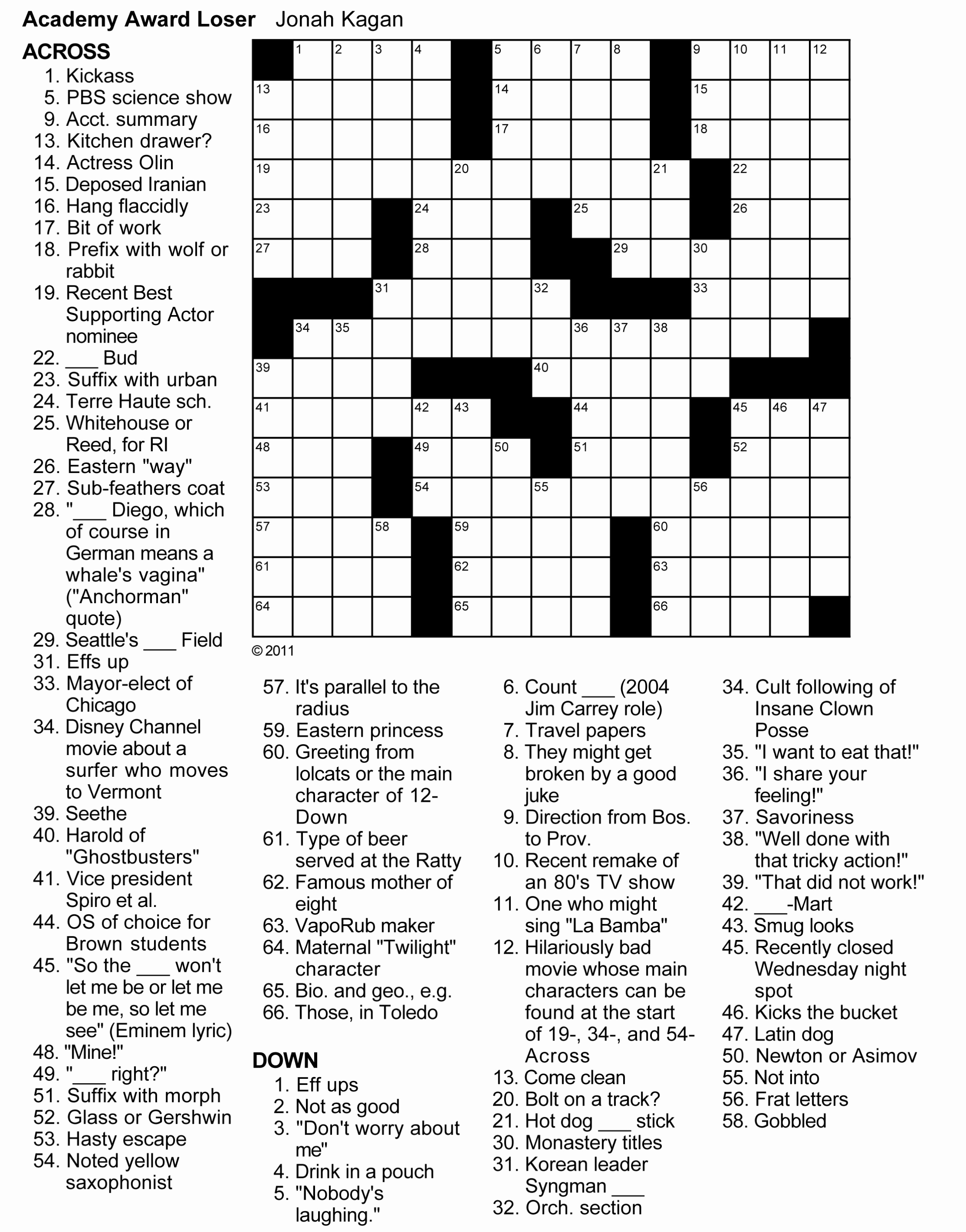 101 Crossword Puzzles for Adults Printable 55