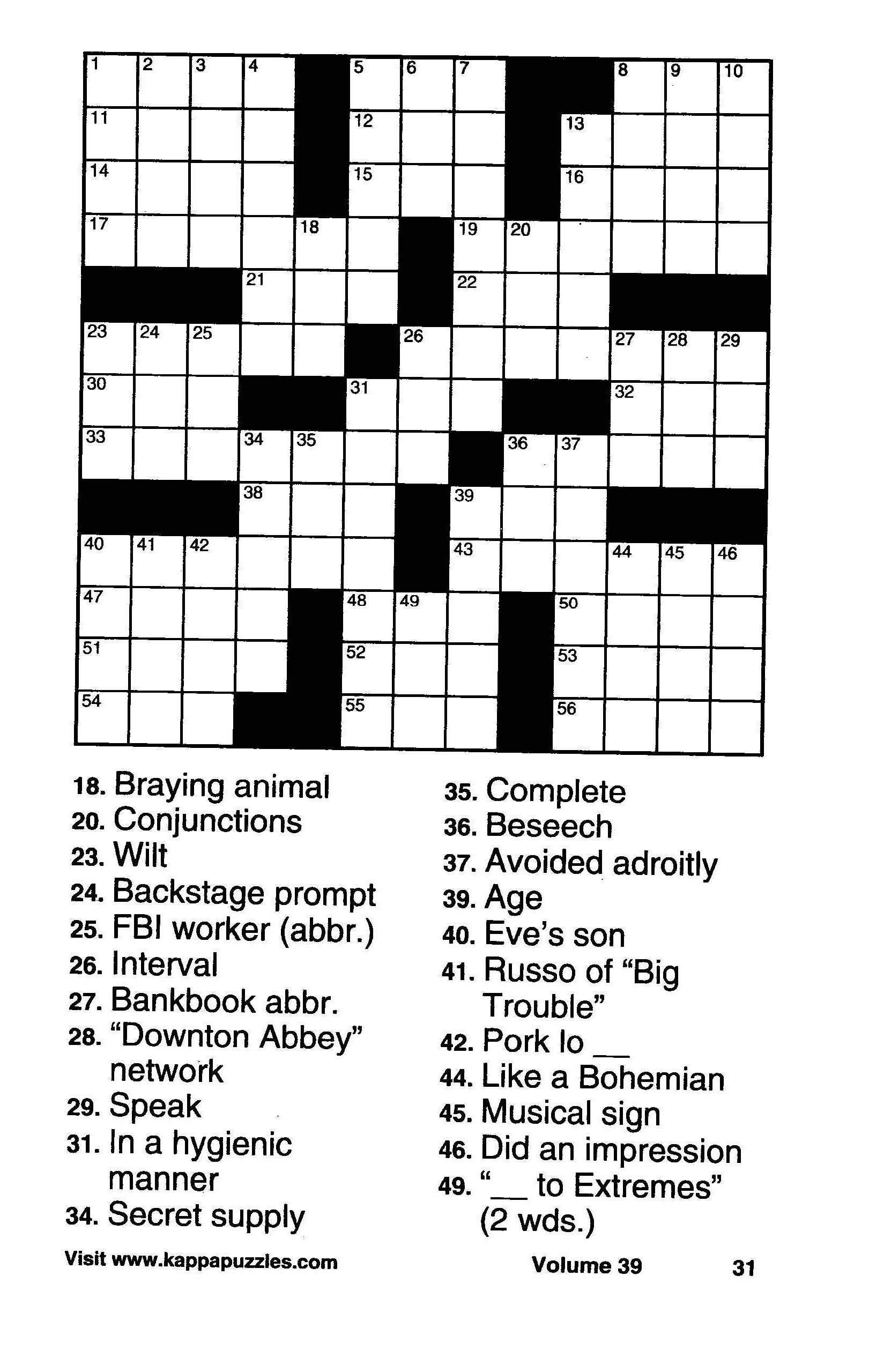 101 Crossword Puzzles for Adults Printable 58