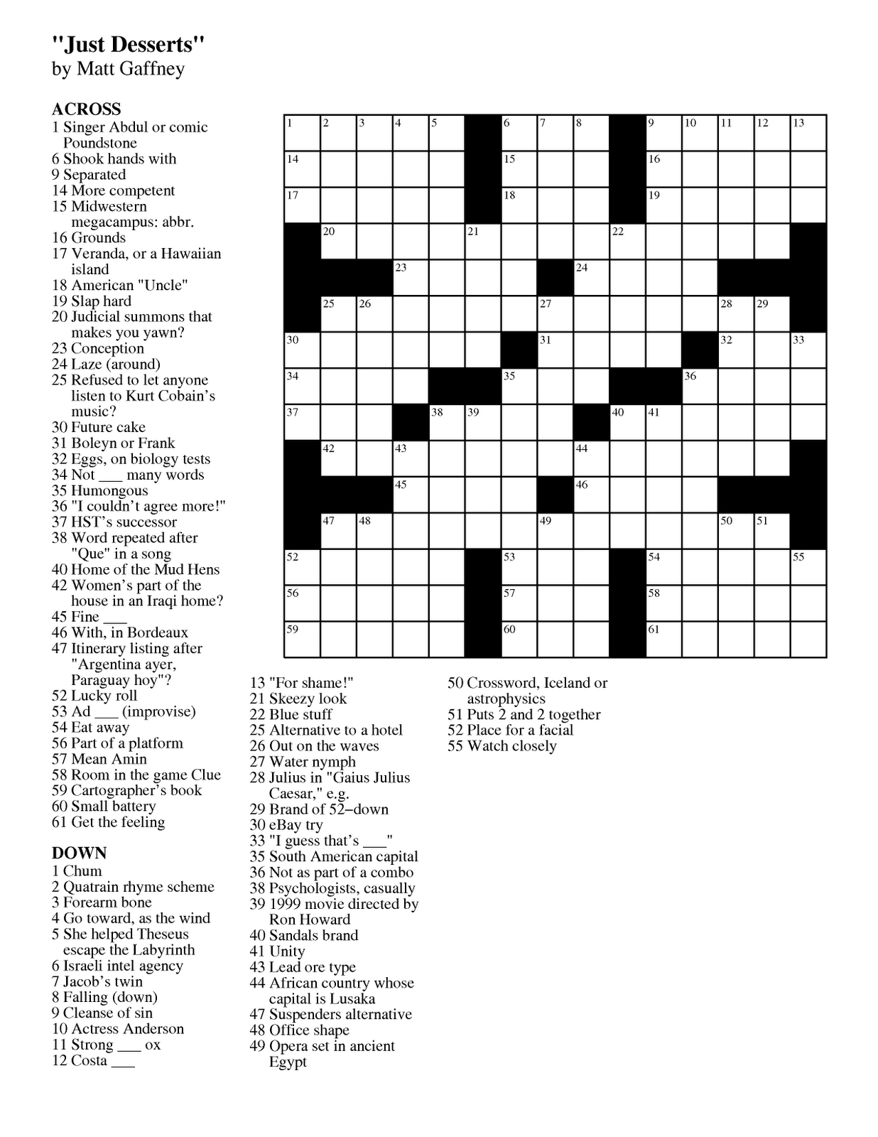 101 Crossword Puzzles for Adults Printable 64