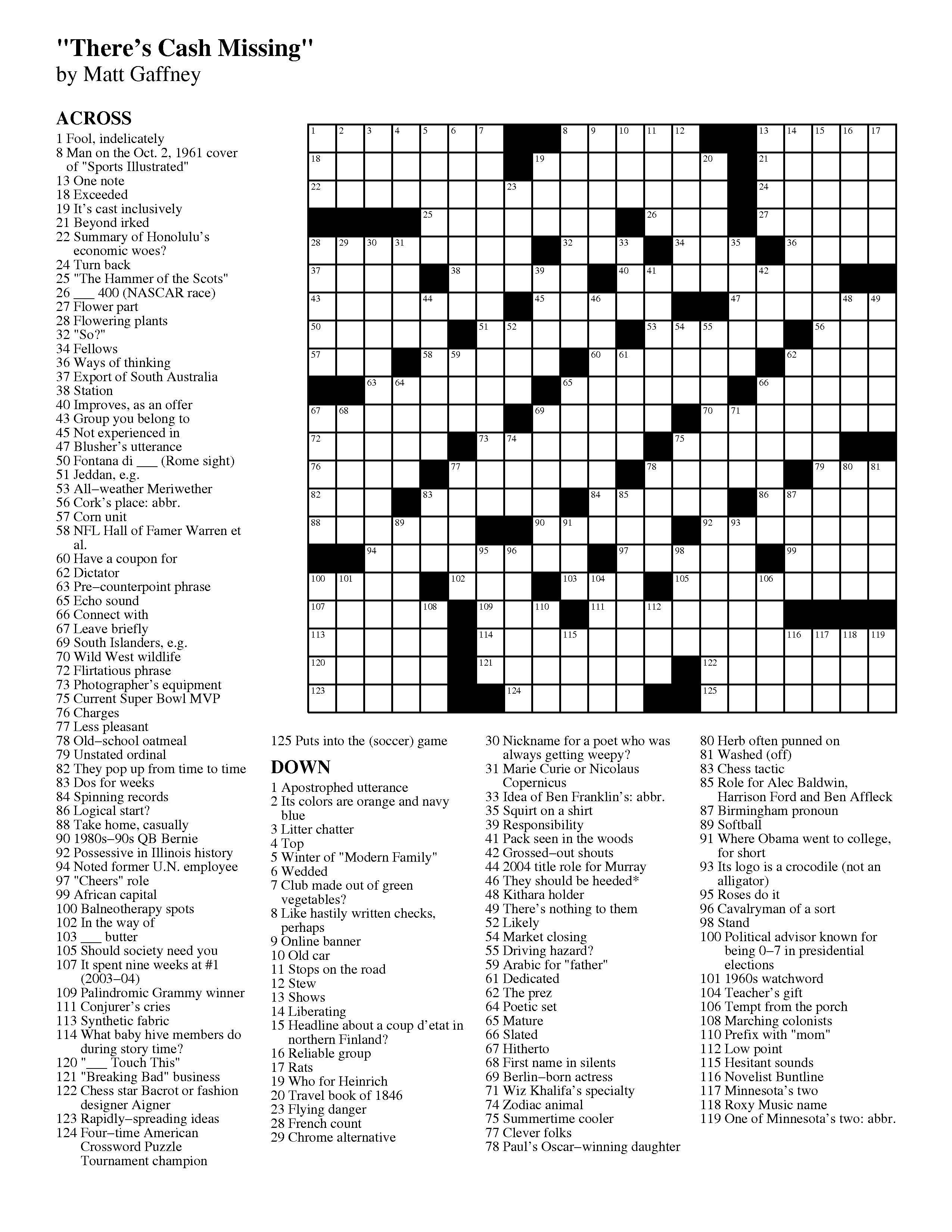 101 Crossword Puzzles for Adults Printable 68