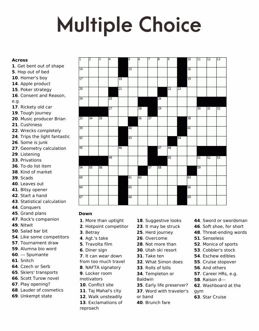 101 Crossword Puzzles for Adults Printable 87