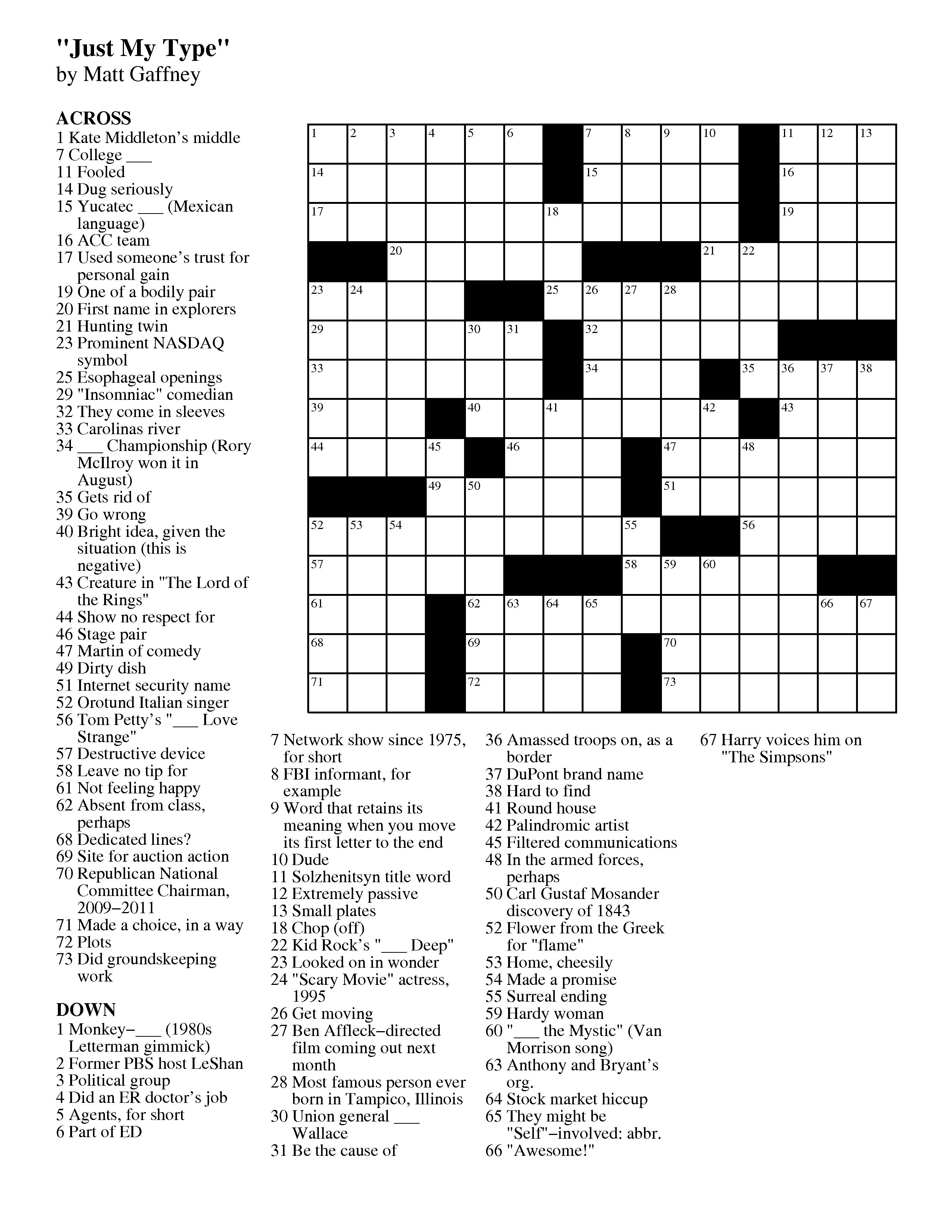 101 Crossword Puzzles for Adults Printable 91