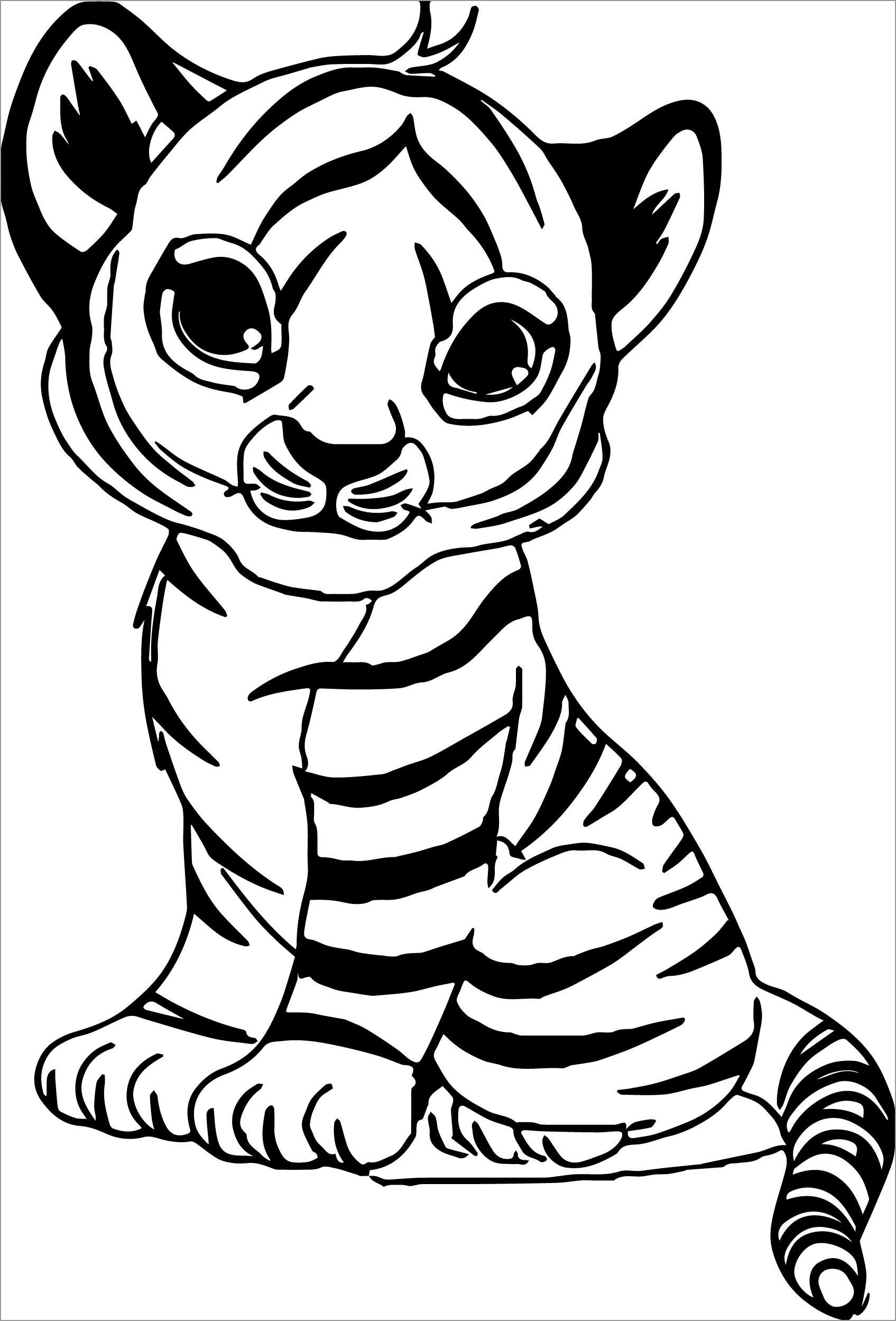 101 Tiger Coloring Pages for Kids Printable 11