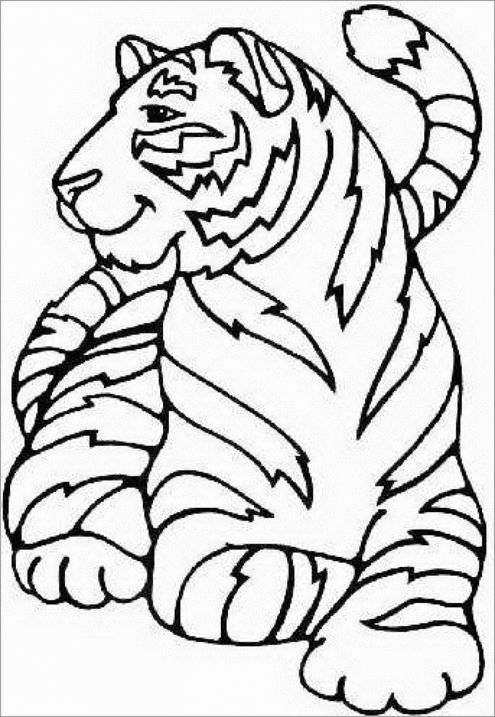 101 Tiger Coloring Pages for Kids Printable 14