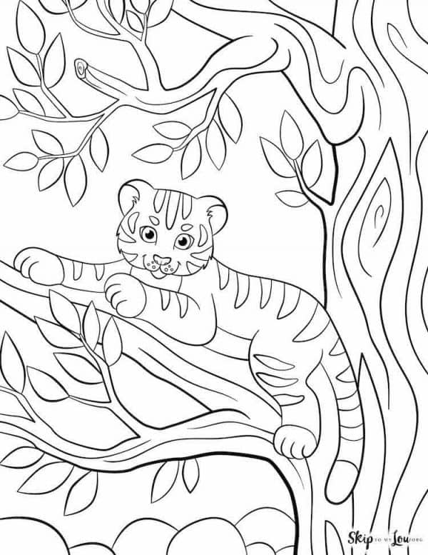 101 Tiger Coloring Pages for Kids Printable 41