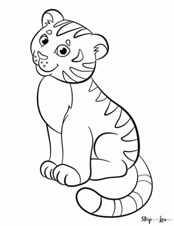 101 Tiger Coloring Pages for Kids Printable 58