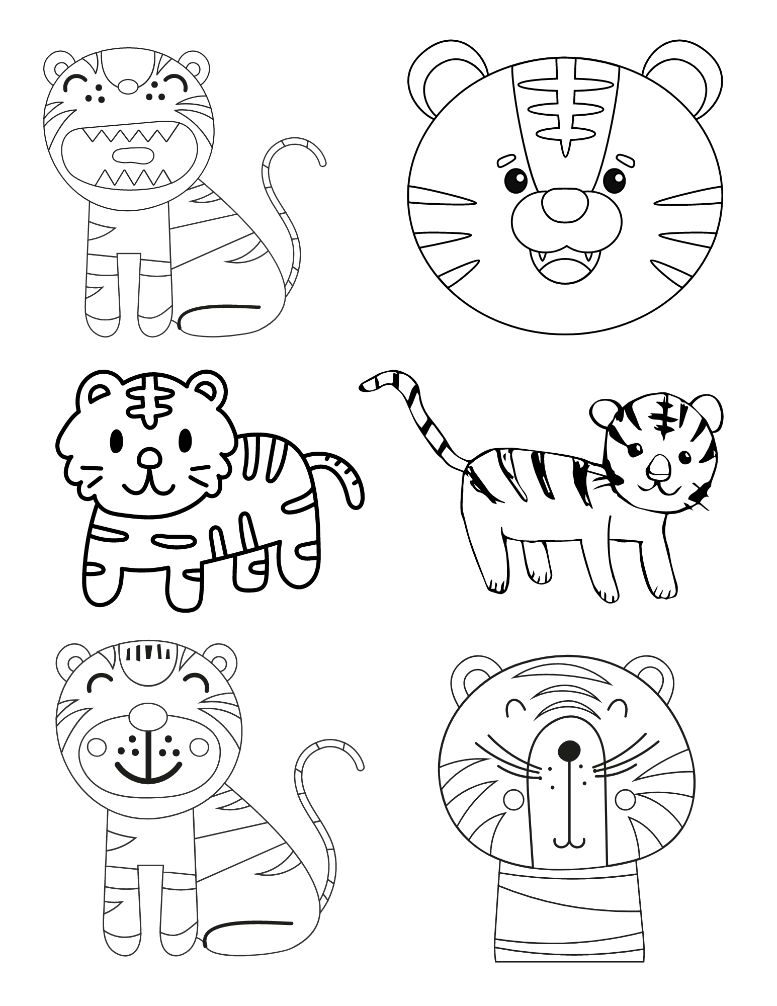 101 Tiger Coloring Pages for Kids Printable 63