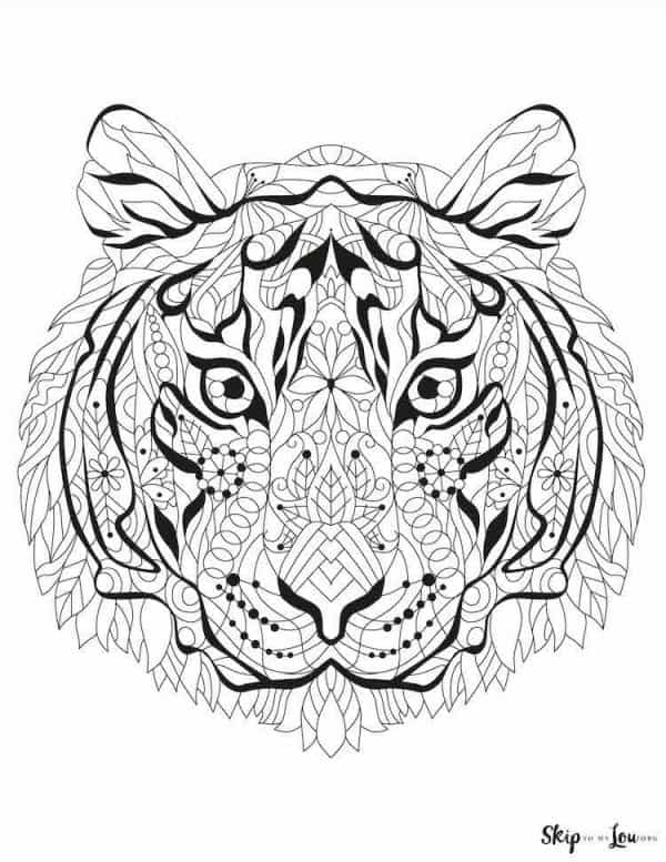 101 Tiger Coloring Pages for Kids Printable 74