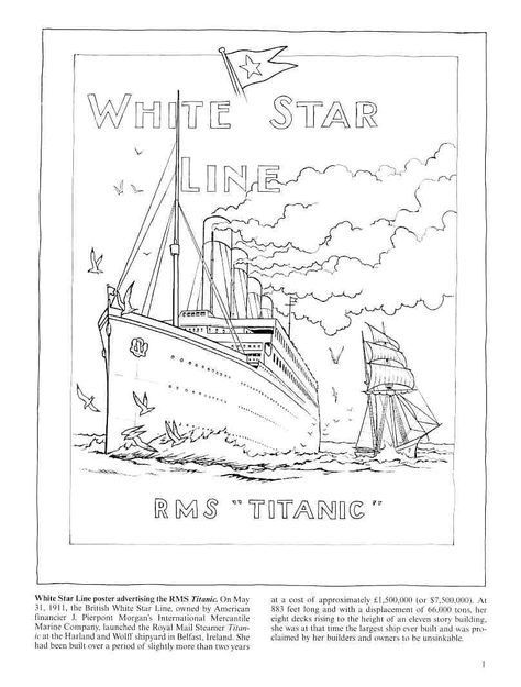 102 Free Printable Titanic Coloring Pages for Kids 10