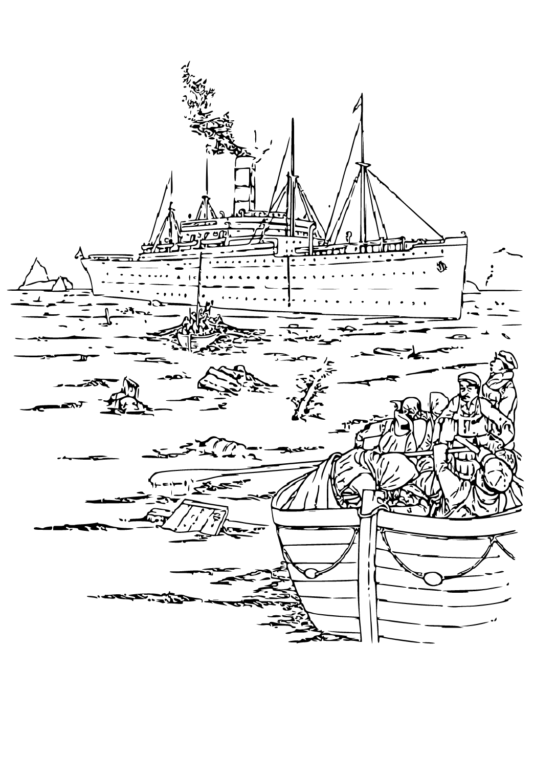 102 Free Printable Titanic Coloring Pages for Kids 49