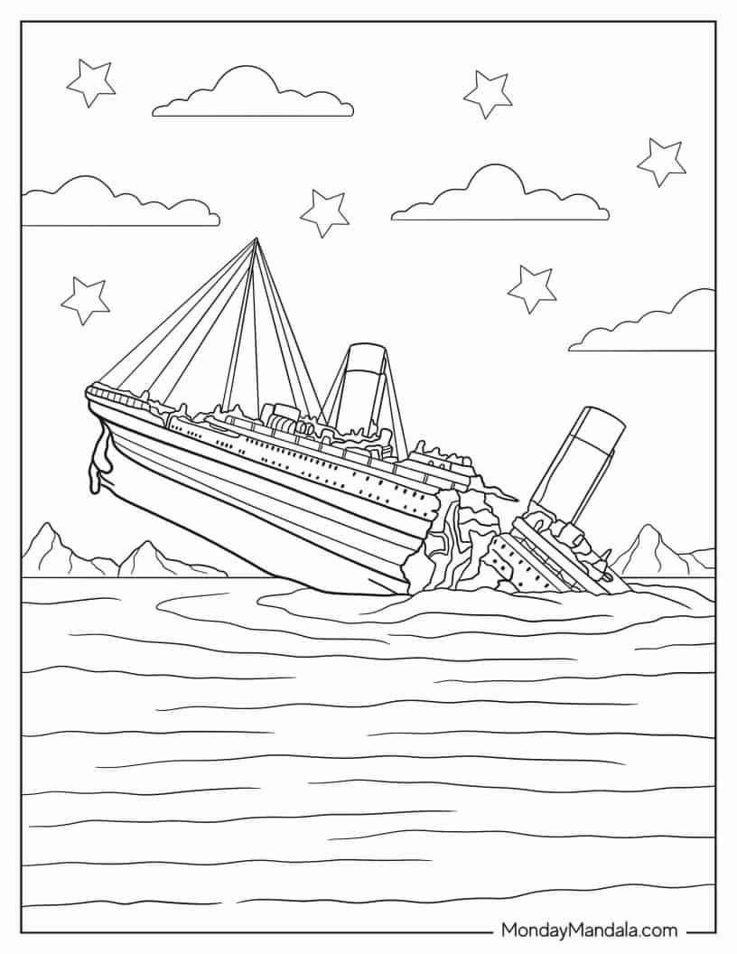 102 Free Printable Titanic Coloring Pages for Kids 53