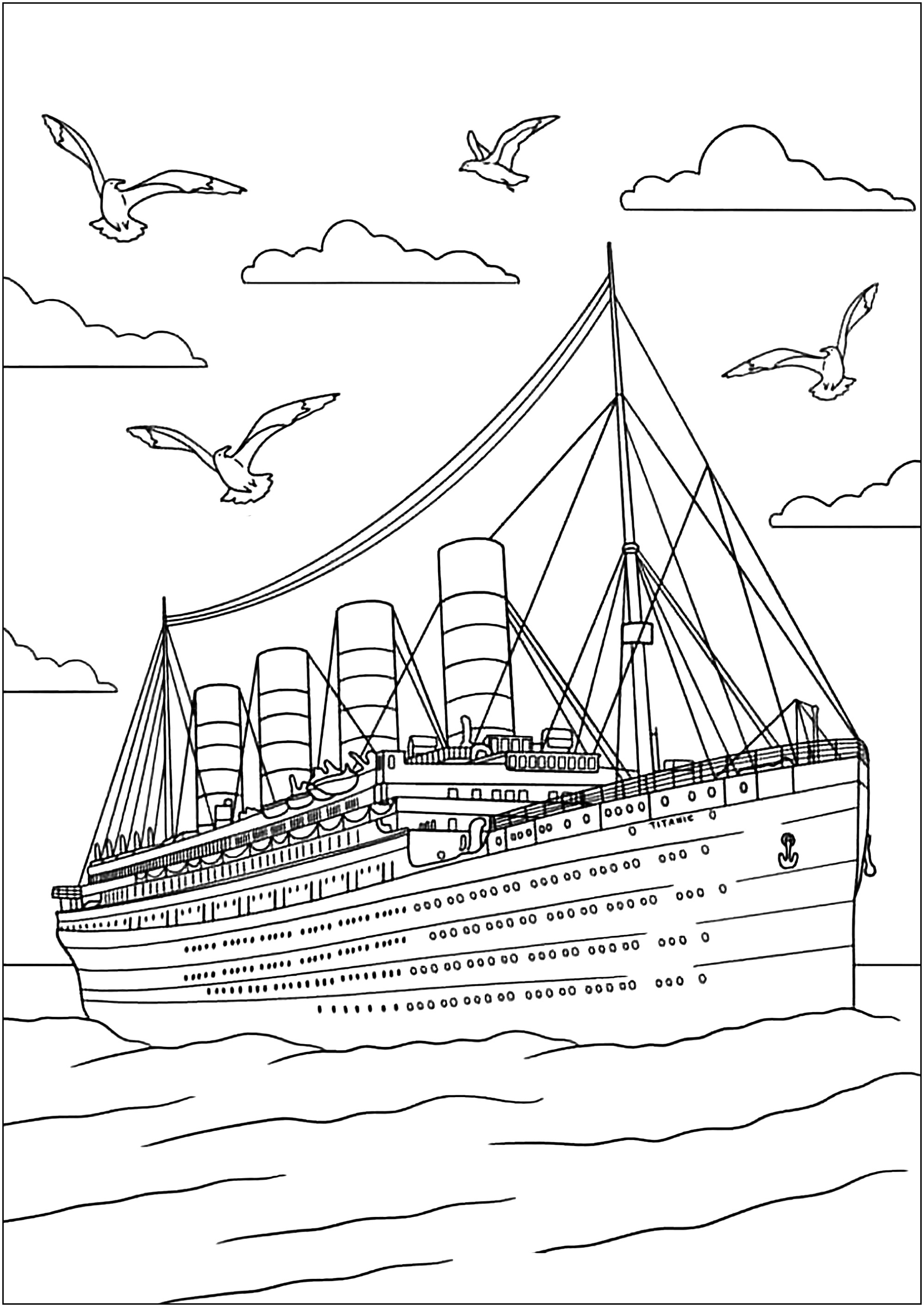 102 Free Printable Titanic Coloring Pages for Kids 90