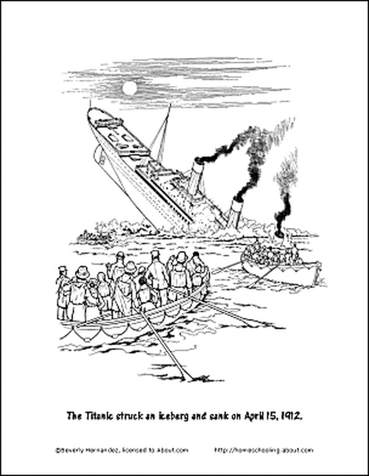 102 Free Printable Titanic Coloring Pages for Kids 94