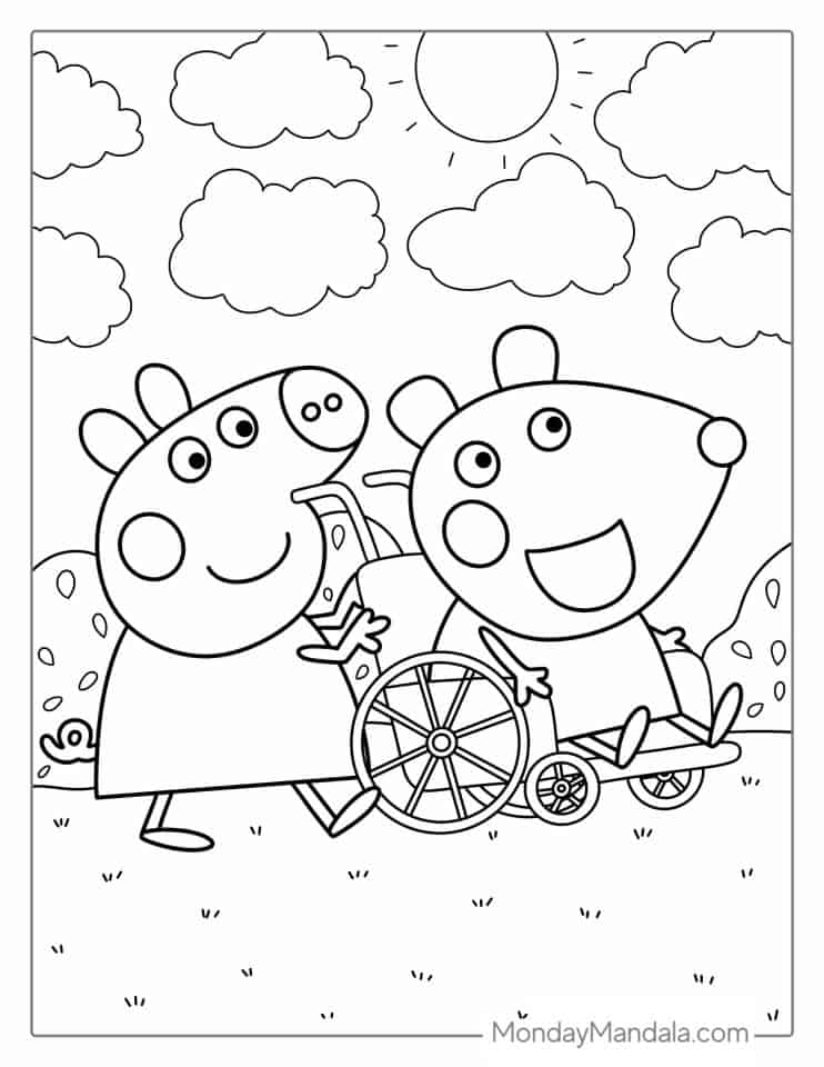 109 Peppa Pig Coloring Pages Printable 23