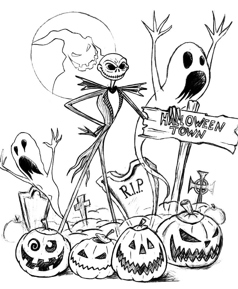 114 Nightmare Before Coloring Pages Printable 105