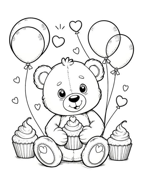 125 Teddy Bear Coloring Pages for Kids Printable 26