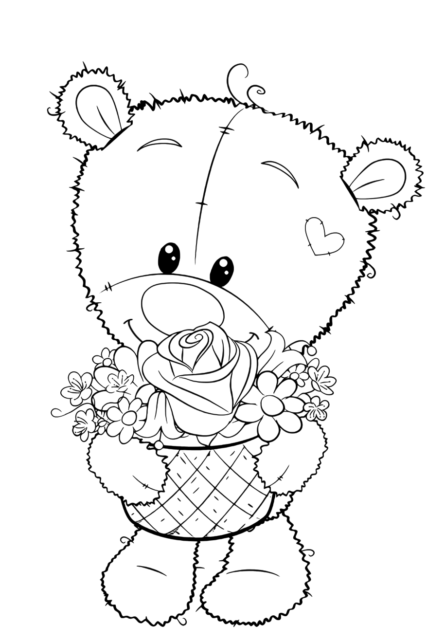 125 Teddy Bear Coloring Pages for Kids Printable 36