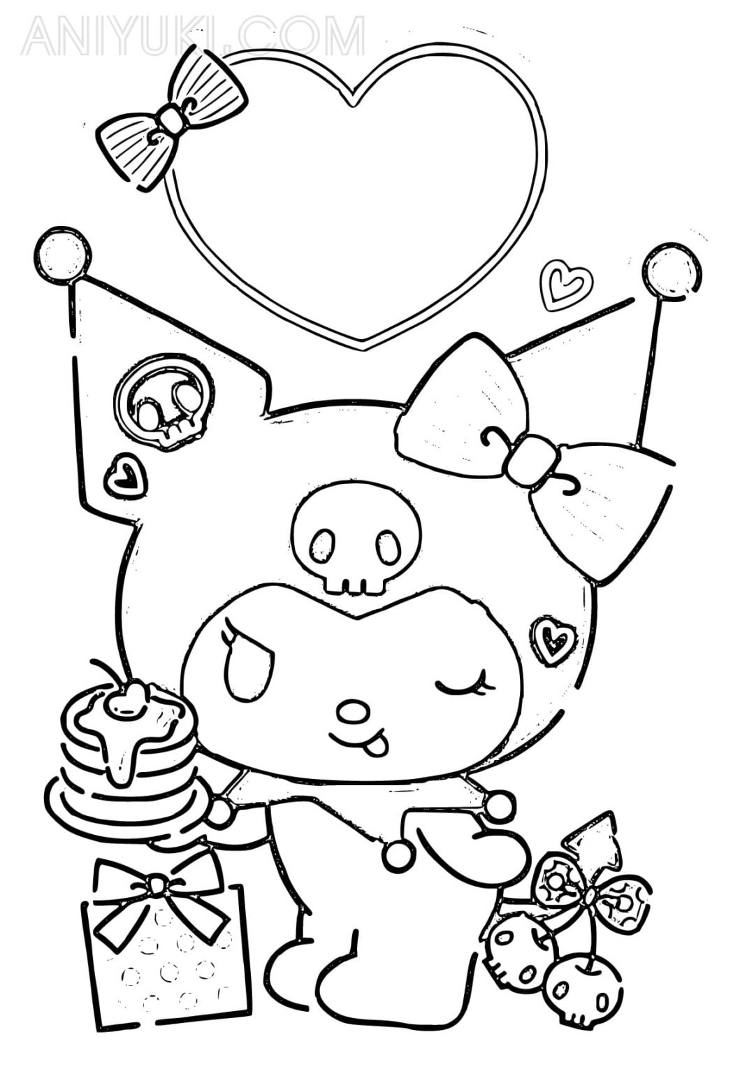 20 Kuromi Coloring Book Cover Printable