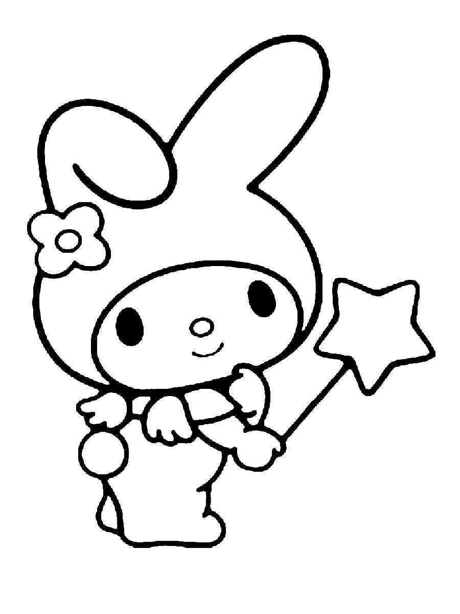 22 Kuromi Drawing Coloring Page Printable