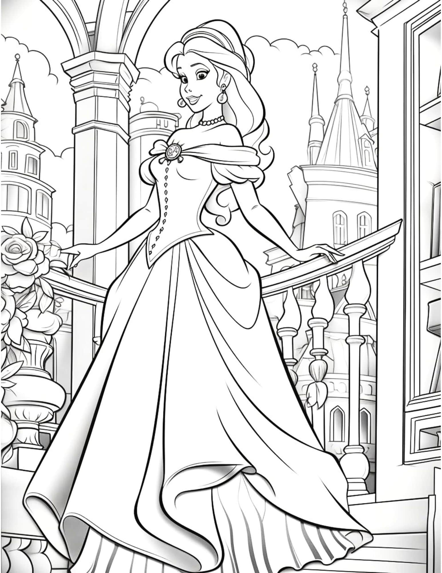 25 Beautiful Disney Princess Coloring Pages Printable 1