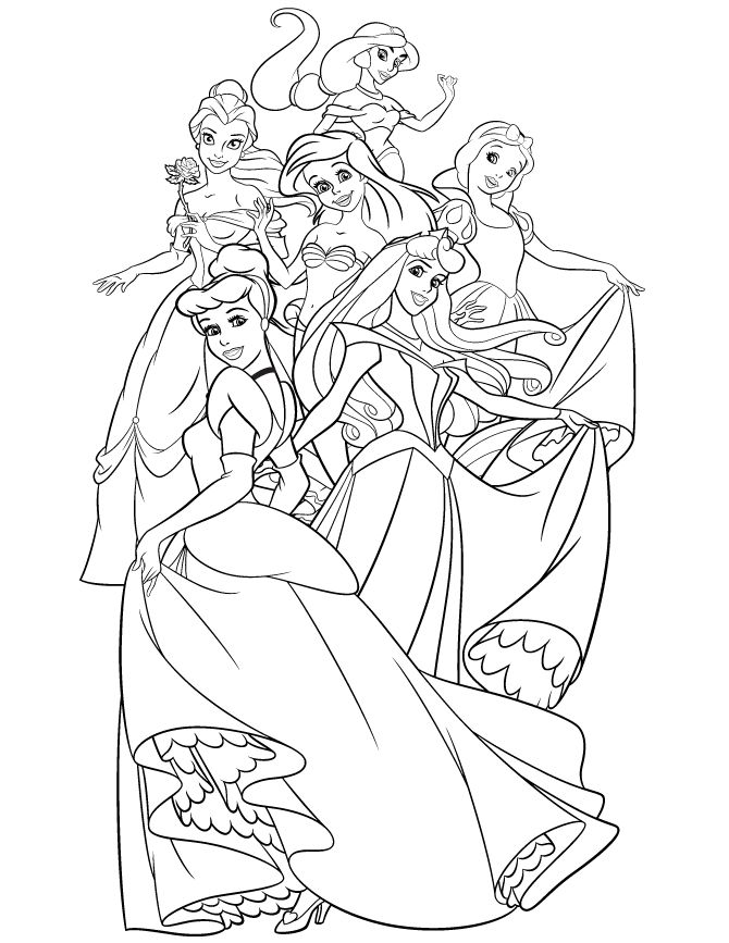 25 Beautiful Disney Princess Coloring Pages Printable 16