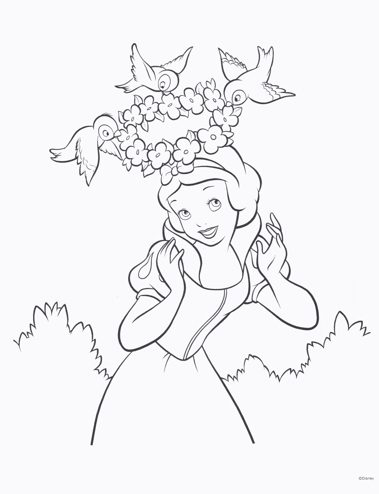 25 Beautiful Disney Princess Coloring Pages Printable 17