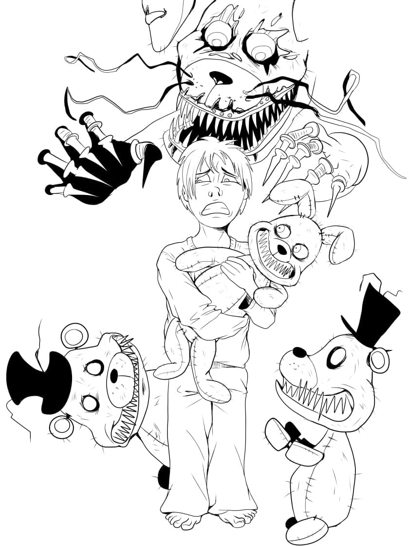 26 Spooky Five Nights At Freddy's Coloring Pages Printable 12