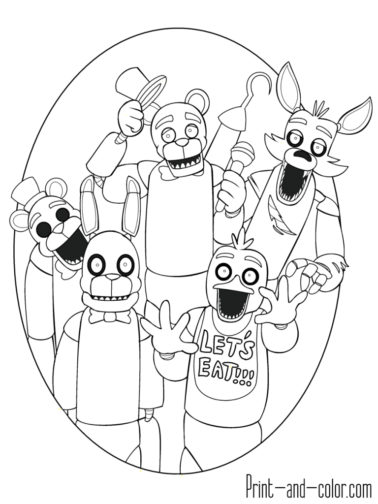 26 Spooky Five Nights At Freddy's Coloring Pages Printable 2