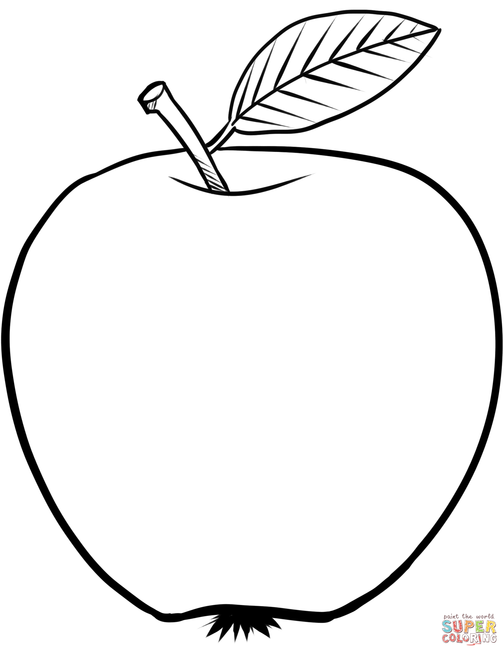 30 Mouth-Watering Apple Coloring Pages Printable 1