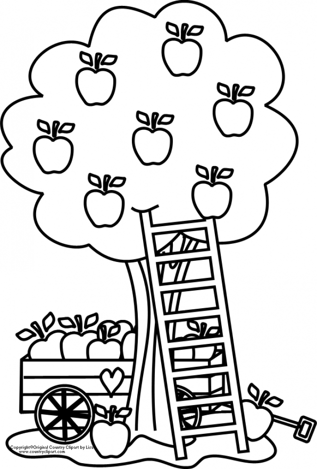 30 Mouth-Watering Apple Coloring Pages Printable 13