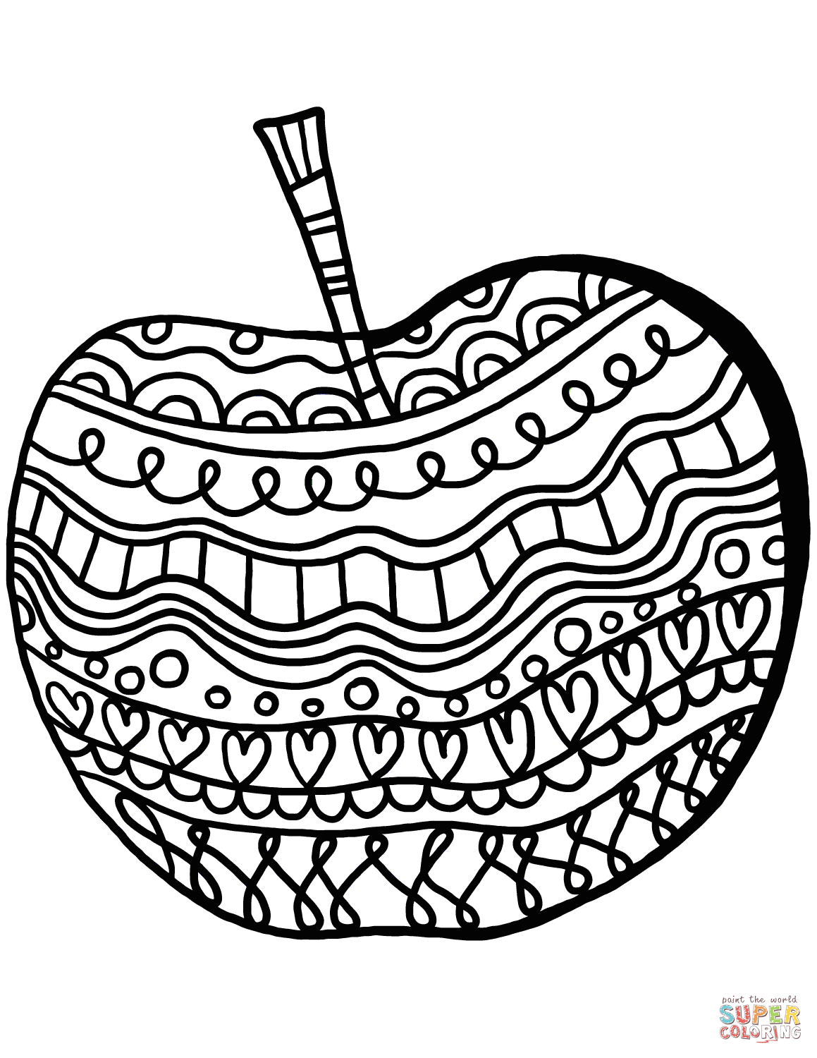 30 Mouth-Watering Apple Coloring Pages Printable 2