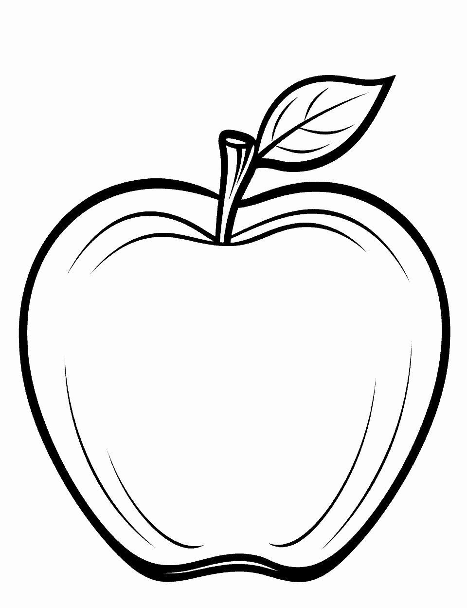 30 Mouth-Watering Apple Coloring Pages Printable 6