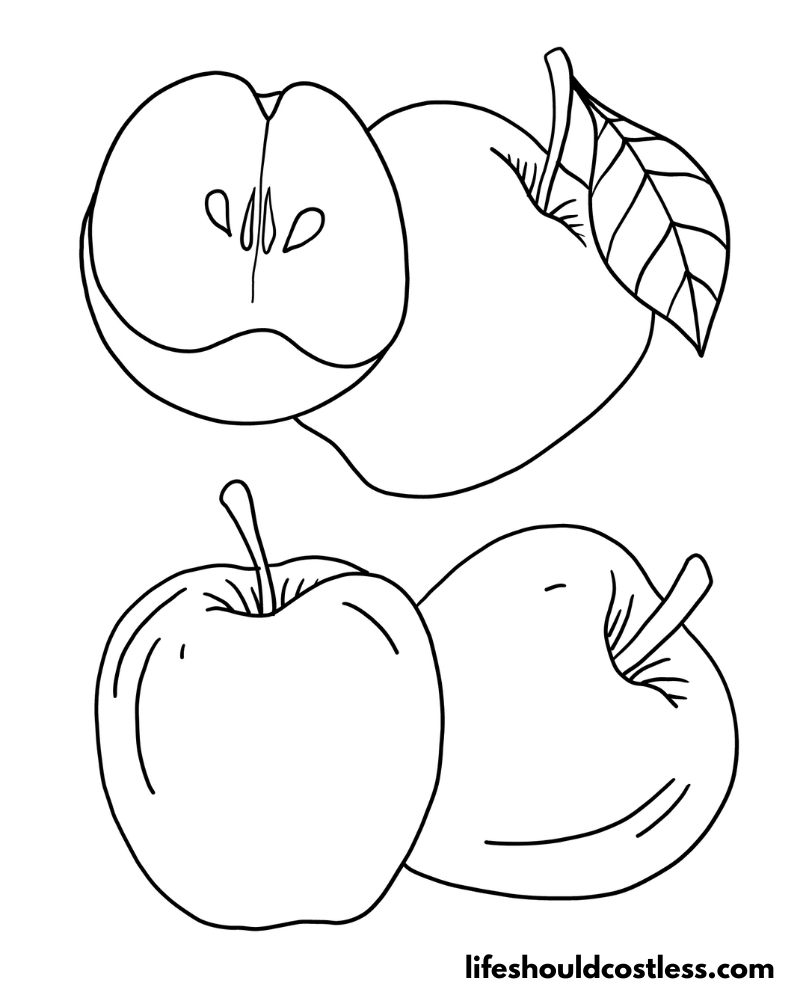 30 Mouth-Watering Apple Coloring Pages Printable 8