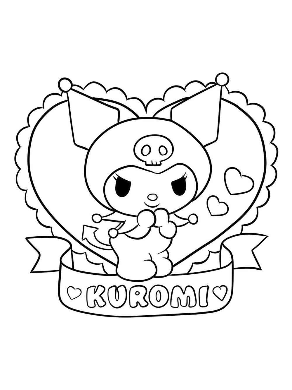 32 Kuromi Icons Coloring Printable