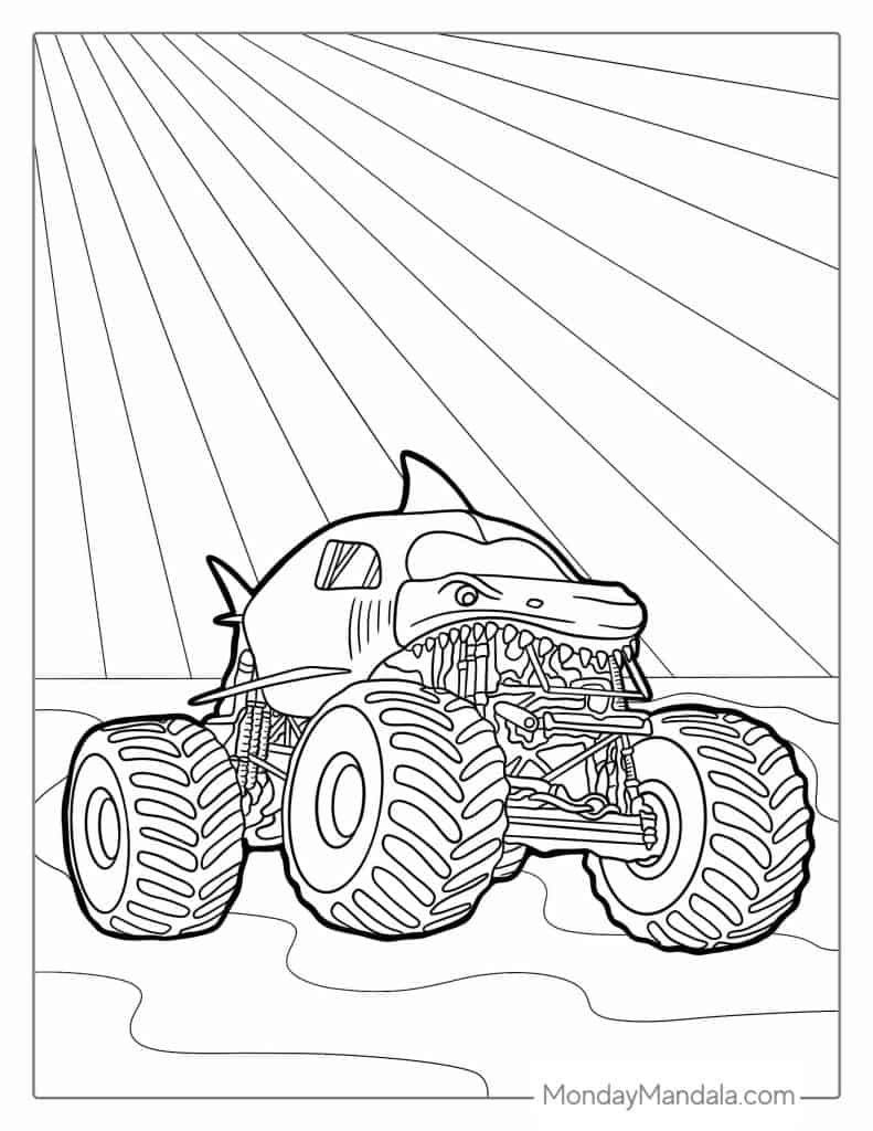 32 Thrilling Monster Jam Coloring Pages Printable 16