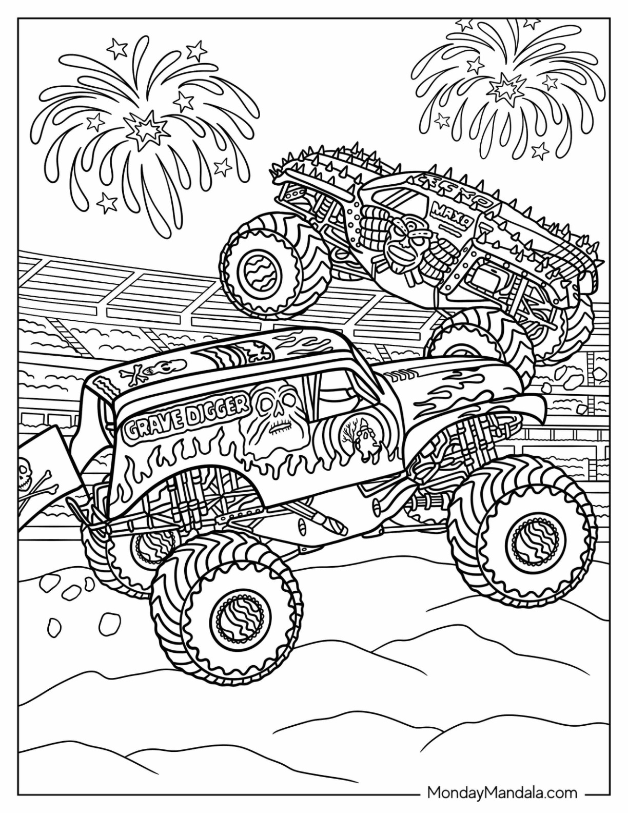 32 Thrilling Monster Jam Coloring Pages Printable 8