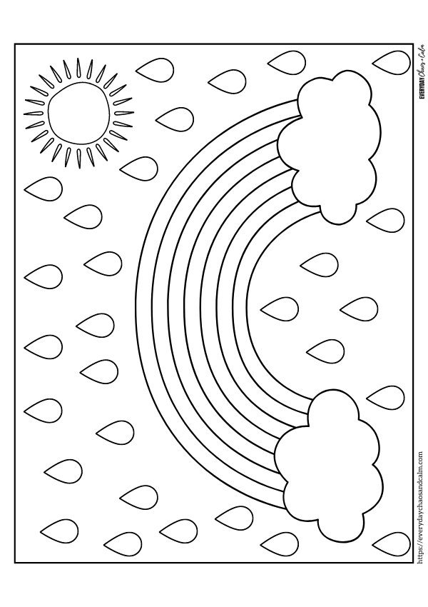 33 Colorful Rainbow Coloring Pages Printable 1