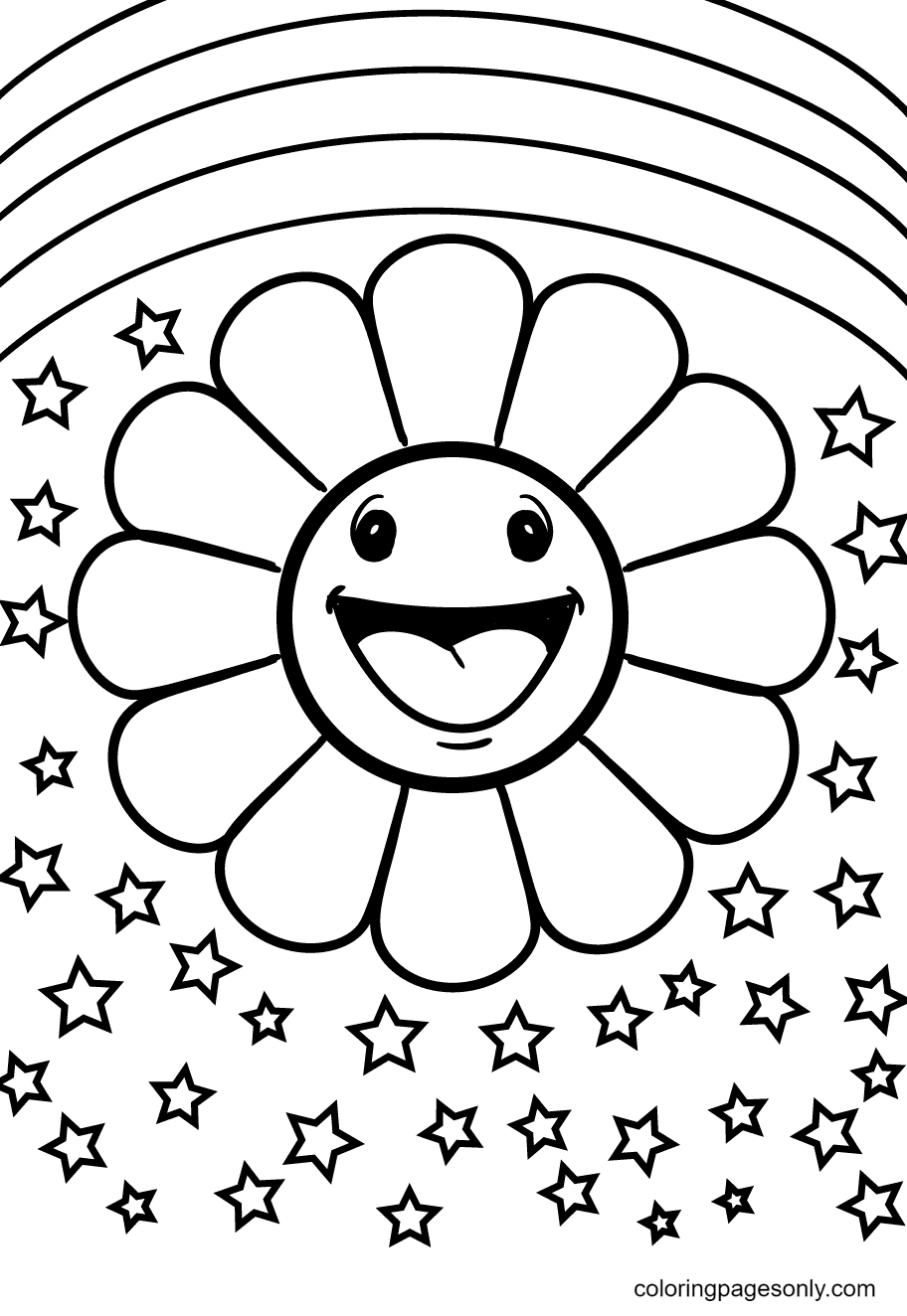 33 Colorful Rainbow Coloring Pages Printable 10