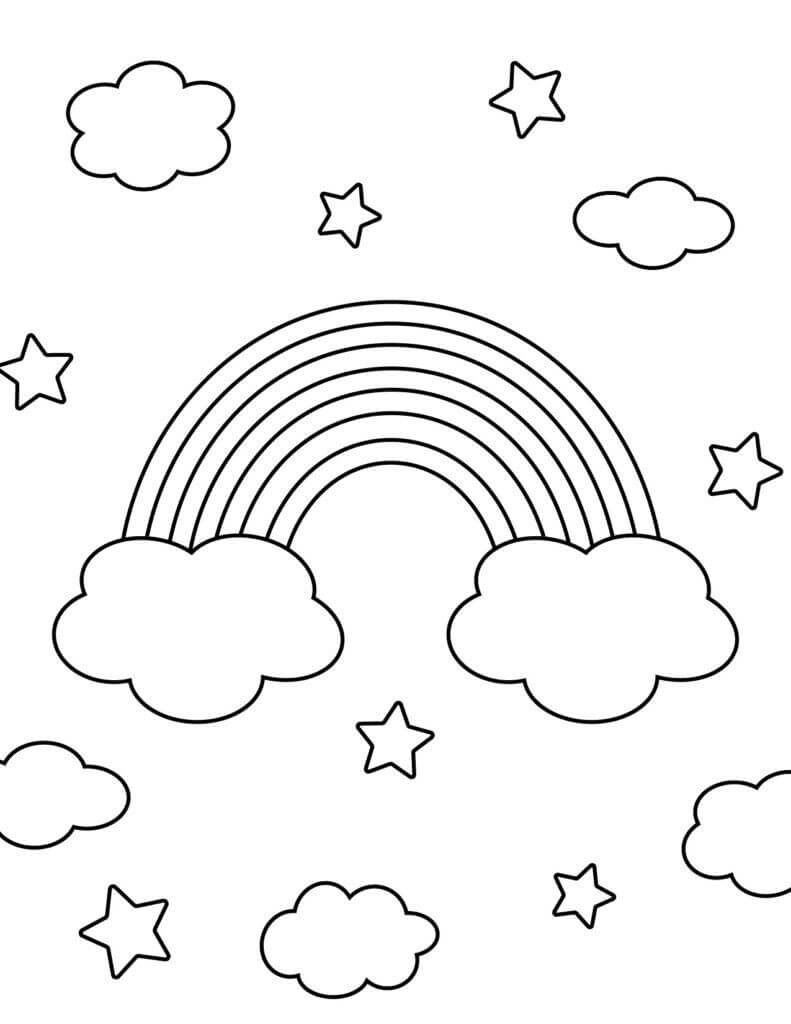 33 Colorful Rainbow Coloring Pages Printable 25