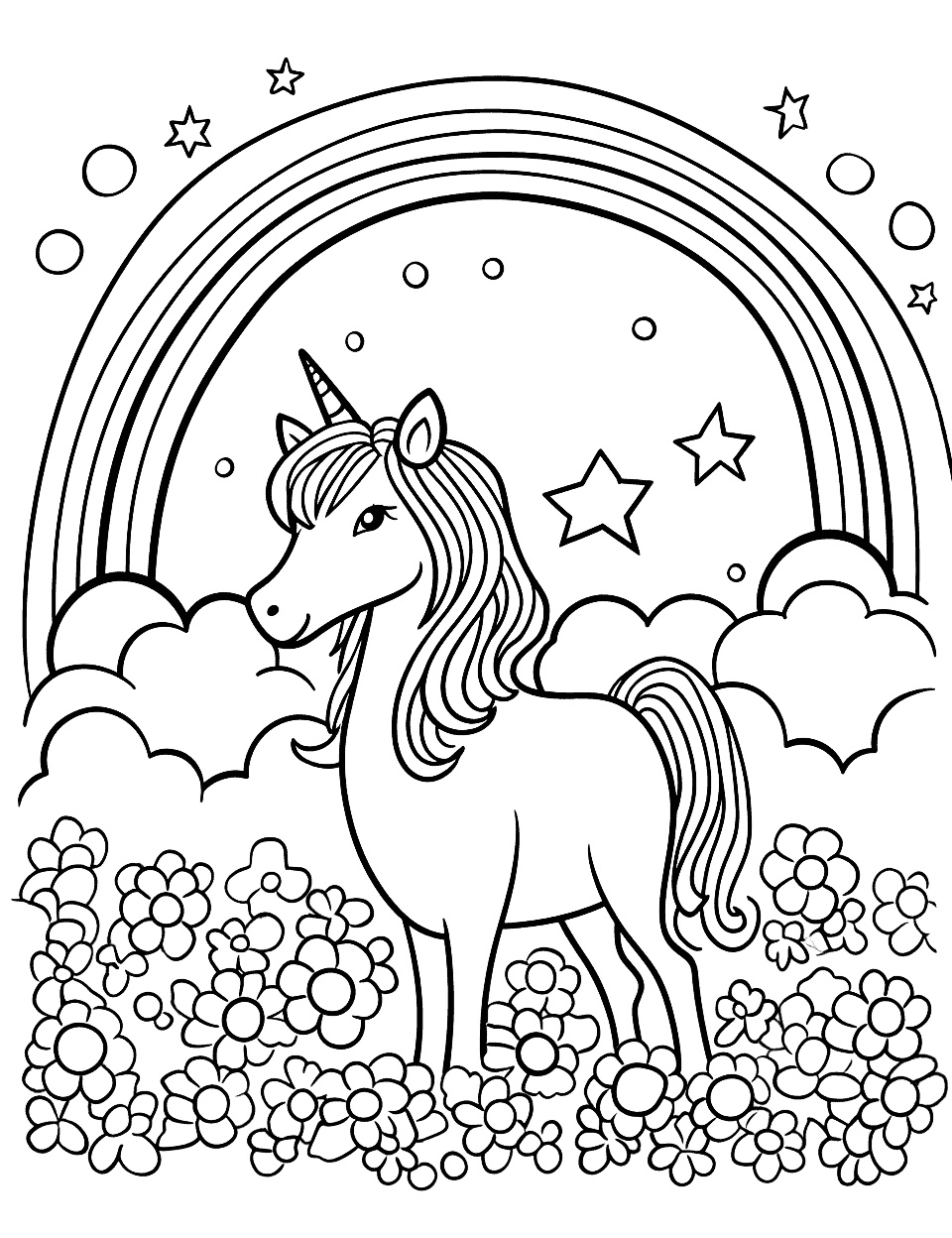 33 Colorful Rainbow Coloring Pages Printable 4