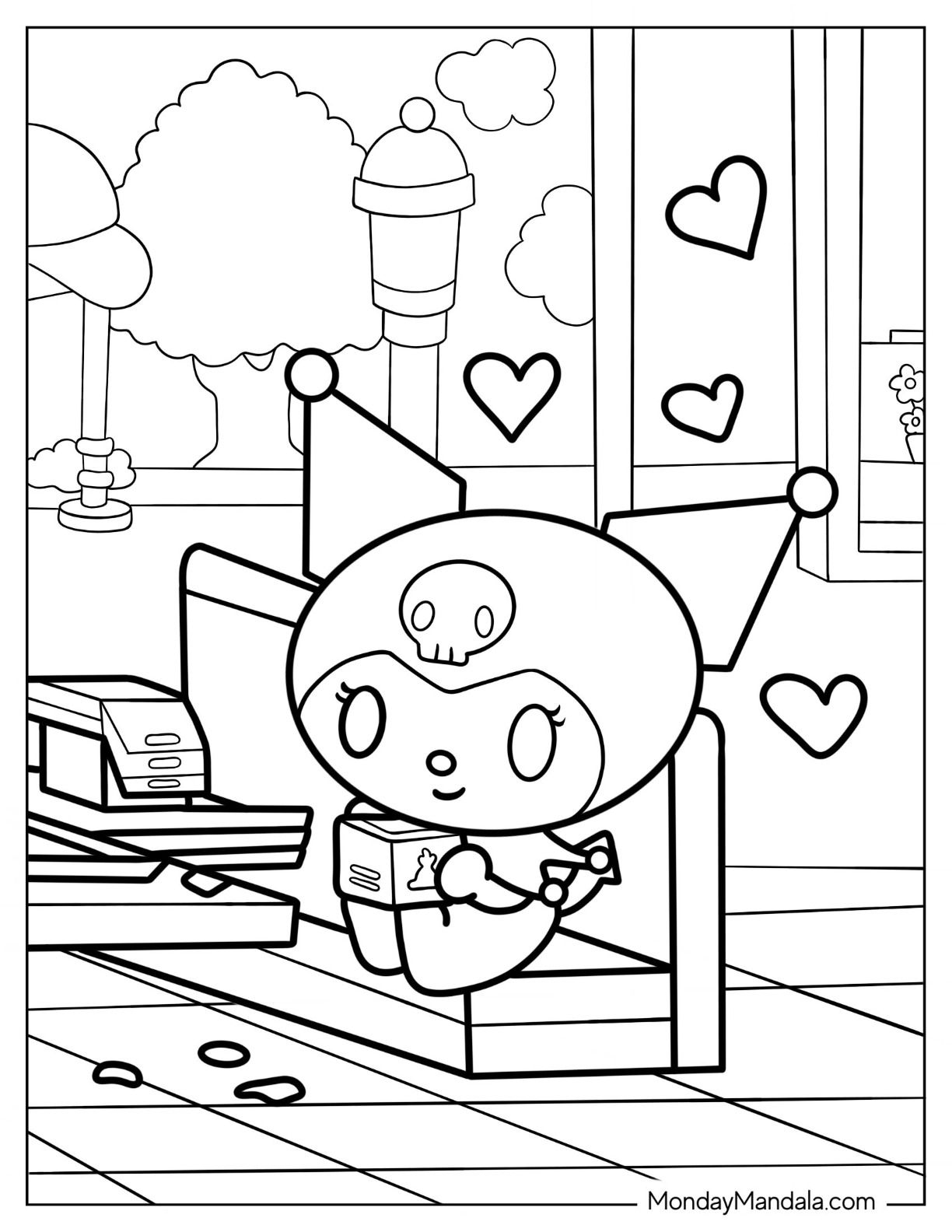 34 Kuromi Aesthetic Coloring Pages Printable