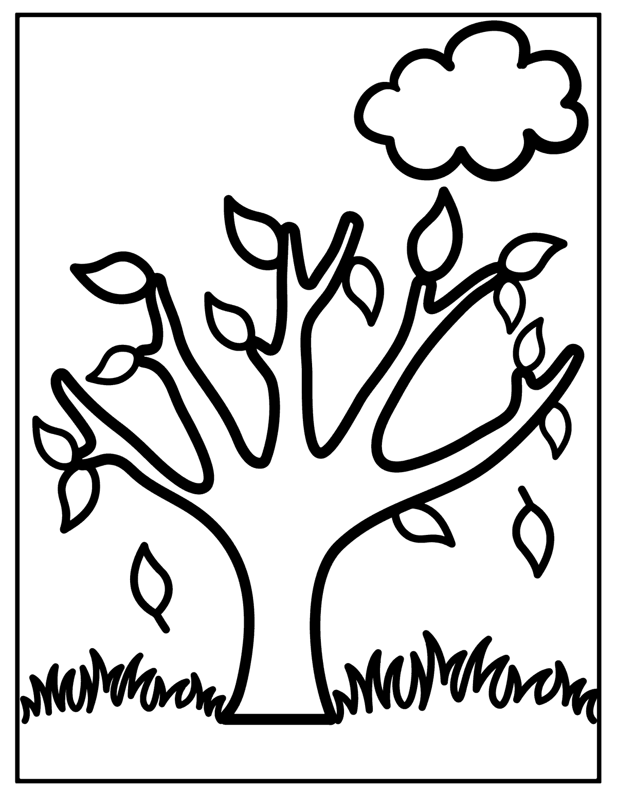 35 Graceful Tree Coloring Pages Printable 8