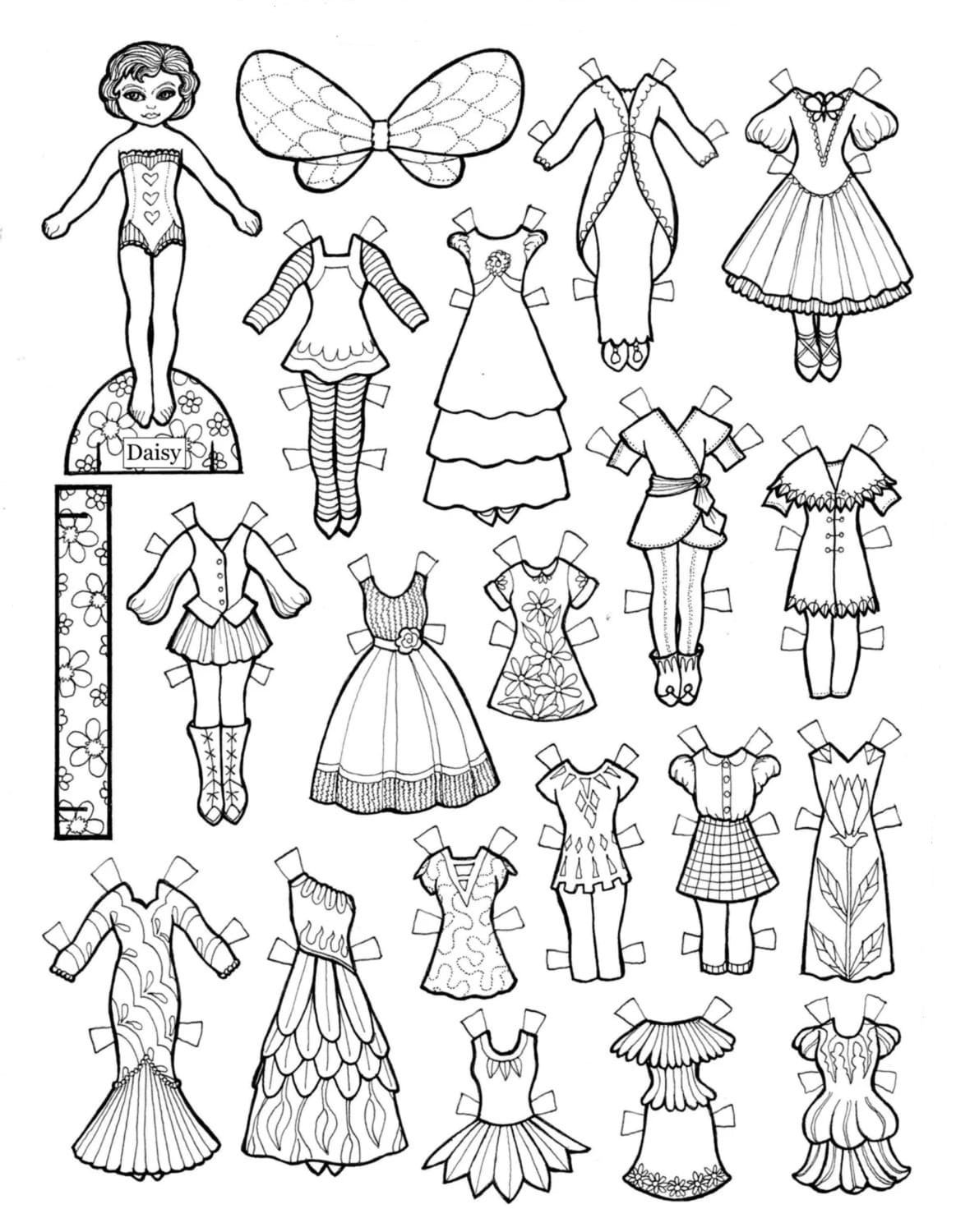 36 Classic Dolls Coloring Pages Printable 4