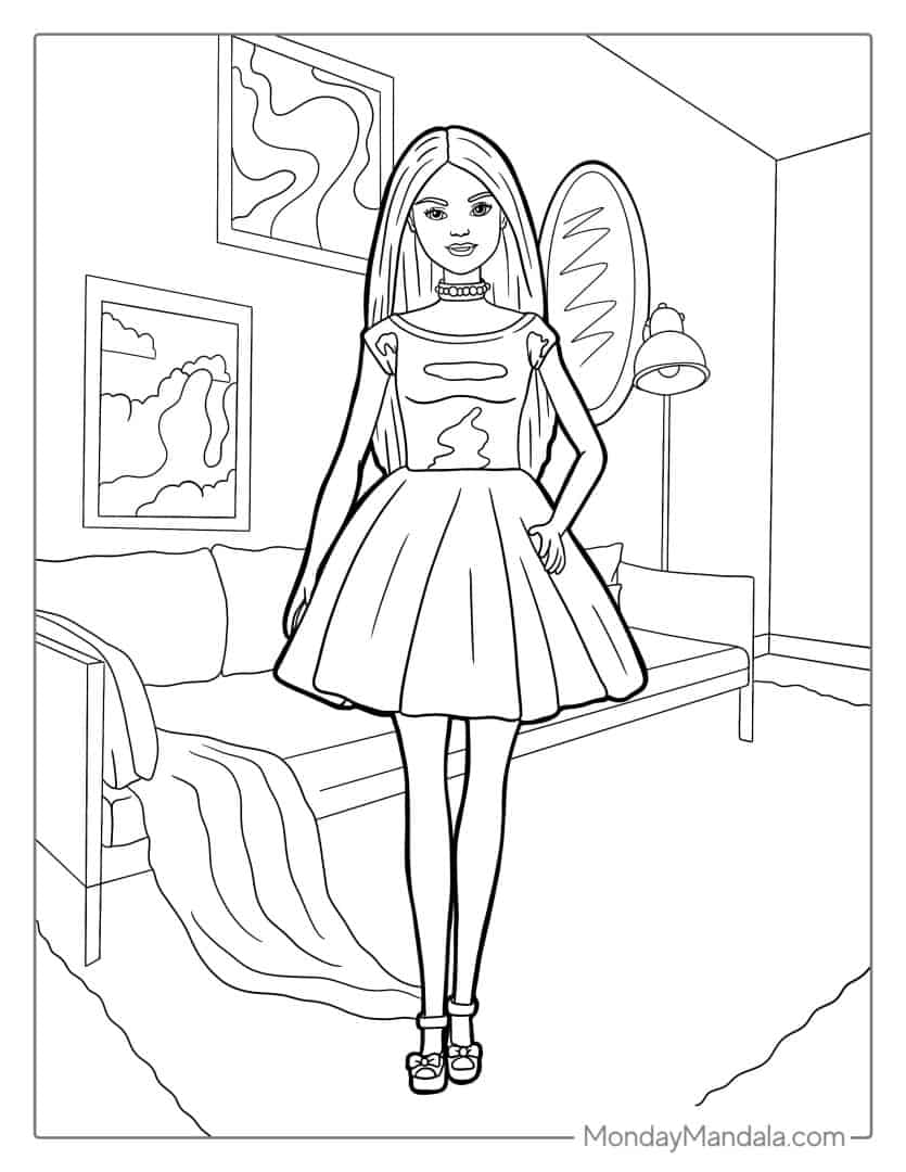 36 Classic Dolls Coloring Pages Printable 7