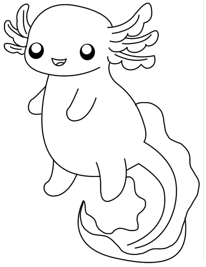 39 Cool Printable Axolotl Coloring Pages 1