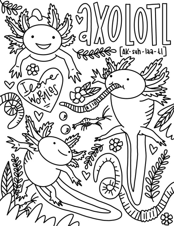 39 Cool Printable Axolotl Coloring Pages 10