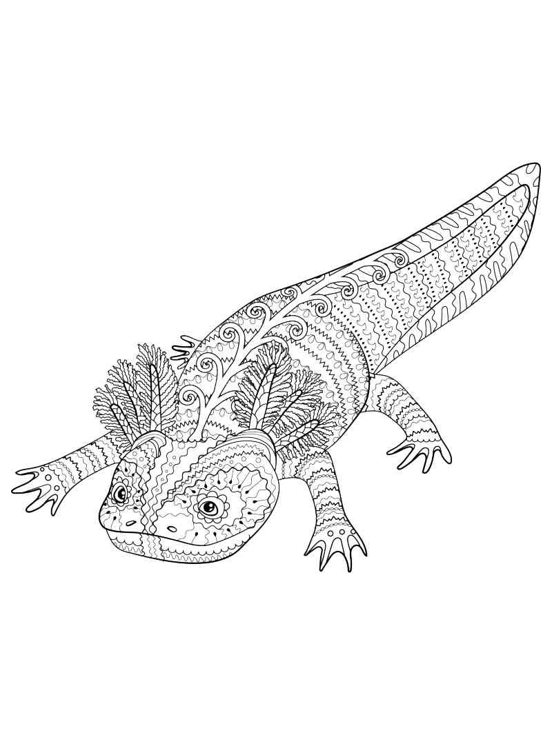 39 Cool Printable Axolotl Coloring Pages 13