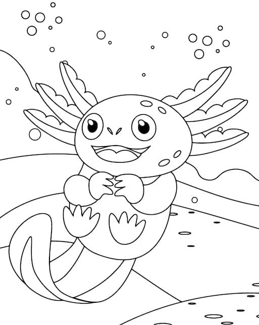 39 Cool Printable Axolotl Coloring Pages 14