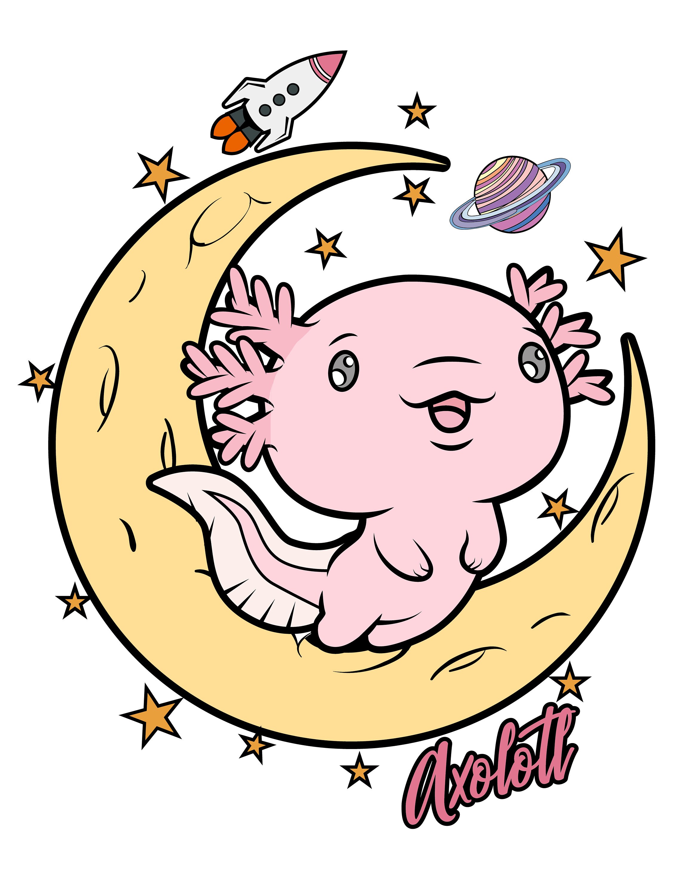 39 Cool Printable Axolotl Coloring Pages 15