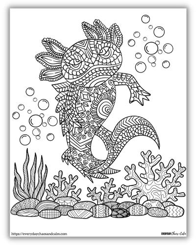 39 Cool Printable Axolotl Coloring Pages 18